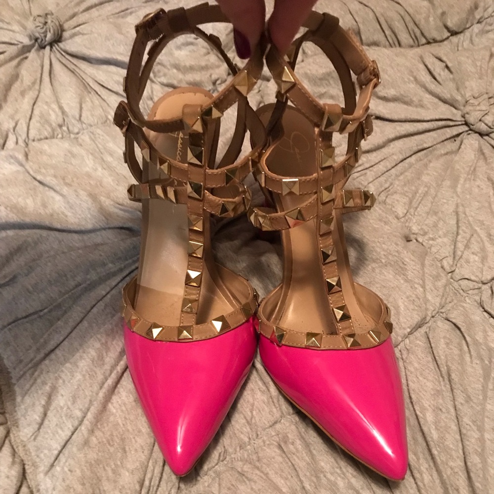 Jessica Simpson Pink studded Heels